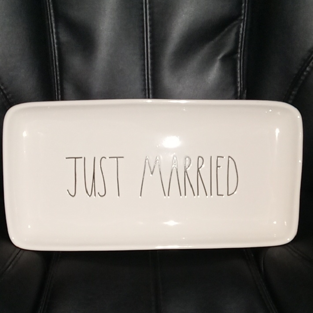 Rae Dunn Ceramic JUST MARRIED tray